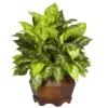Nearly Natural 24-in Variegated Dieffenbachia W/Large Hexagon Silk Plant