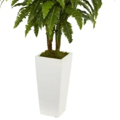50" X 32" Artificial Marginatum Plant In Vase White - Nearly Natural -Nearly Natural GUEST 01ad1fca e3d8 45ef 91eb 1c82e5f8efca