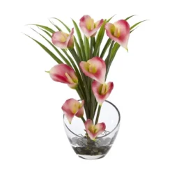 15.5" X 9.5" Artificial Calla Lily And Grass Plant Arrangement In Vase - Nearly Natural 9 15.5" X 9.5" Artificial Calla Lily And Grass Plant Arrangement In Vase - Nearly Natural -Nearly Natural GUEST 03950103 6912 41ad bbb5 8e5d2d1e6854