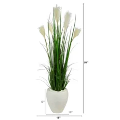 Nearly Natural 4.5-ft Wheat Plum Grass Artificial Plant In White Planter 7 Nearly Natural 4.5-ft Wheat Plum Grass Artificial Plant In White Planter -Nearly Natural GUEST 0611258e e905 4cf6 9beb 74d657309d2e
