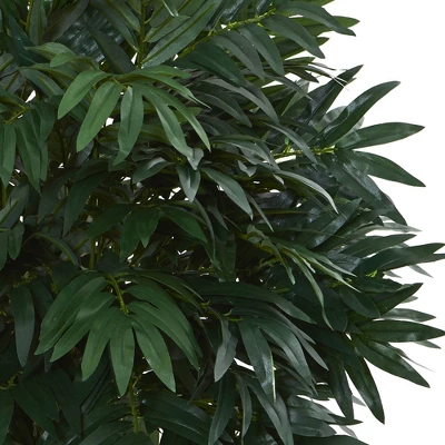 37" X 22" Artificial Double Bamboo Palm In White Tower Vase - Nearly Natural 3 37" X 22" Artificial Double Bamboo Palm In White Tower Vase - Nearly Natural