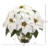 Nearly Natural 14-in Poinsettia Artificial Arrangement In Designer Silver Bowl -Nearly Natural GUEST 0924a472 408d 426e b62d fa3e6f227f91