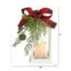 Nearly Natural 12-in Holiday White Lantern With Berries, Pine And Plaid Bow Artificial Christmas Table Arrangement With LED Candle Included -Nearly Natural GUEST 13e61690 cac0 48ec 94f5 8225cf34a932