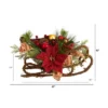 Nearly Natural 18-in Christmas Sleigh With Poinsettia, Berries And Pinecone Artificial Arrangement With Ornaments -Nearly Natural GUEST 169e4c6c ad0d 4039 974b 49c2820cd23d