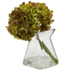 Set Of 3 Artificial Hydrangea Plant In Glass Vase - Nearly Natural 12 Set Of 3 Artificial Hydrangea Plant In Glass Vase - Nearly Natural -Nearly Natural GUEST 18bb499f 4bcc 411f b86e a86923aecaf9