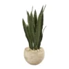 Nearly Natural 32” Sansevieria Artificial Plant In Sand Colored Planter