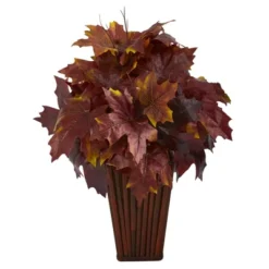 Nearly Natural 19-in Autumn Maple Leaf Artificial Plant In Decorative Planter 11 Nearly Natural 19-in Autumn Maple Leaf Artificial Plant In Decorative Planter -Nearly Natural GUEST 29b78e86 f8a3 4d99 9313 9621cd0f178f