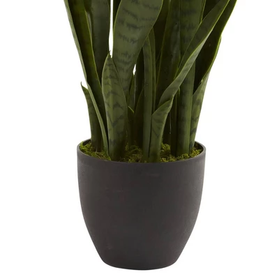 Nearly Natural Sansevieria With Black Planter 3 Nearly Natural Sansevieria With Black Planter