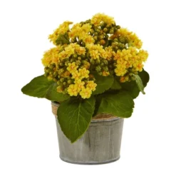 9" X 8" 3pc Artificial Kalanchoe Arrangement In Pot Set - Nearly Natural