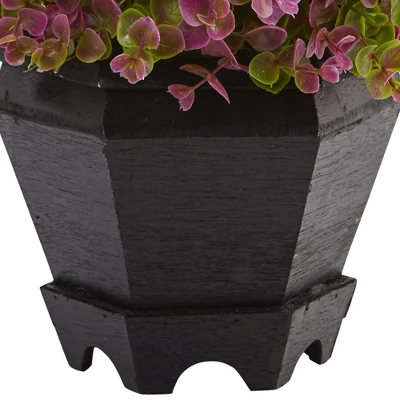 13" Sedum And Eucalyptus Plant With Planter - Nearly Natural 4 13" Sedum And Eucalyptus Plant With Planter - Nearly Natural - Image 2