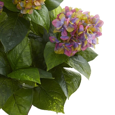 45" X 17" Artificial Hydrangea Plant In Pot Purple - Nearly Natural 4 45" X 17" Artificial Hydrangea Plant In Pot Purple - Nearly Natural - Image 2