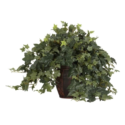 Nearly Natural 21-in Puff Ivy W/Decorative Vase Silk Plant 3 Nearly Natural 21-in Puff Ivy W/Decorative Vase Silk Plant