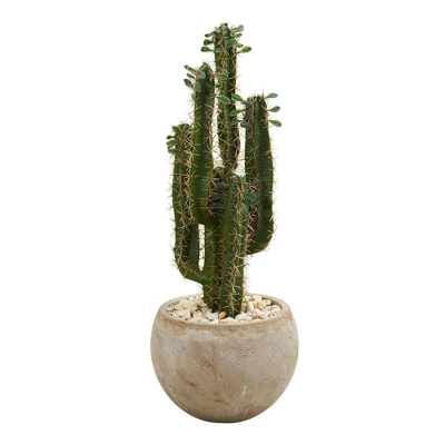 Nearly Natural 2.5-ft Cactus Artificial Plant In Bowl Planter 3 Nearly Natural 2.5-ft Cactus Artificial Plant In Bowl Planter
