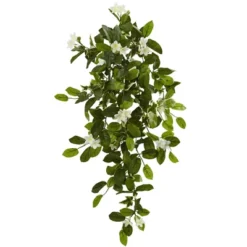 Nearly Natural 19-in Mixed Stephanotis & Ivy Hanging Artificial Plant (Set Of 4)