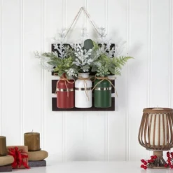 Nearly Natural 17-in Holiday Assorted Christmas Pine Hanging Three Piece Mason Jar Artificial Arrangement Wall Art Décor 8 Nearly Natural 17-in Holiday Assorted Christmas Pine Hanging Three Piece Mason Jar Artificial Arrangement Wall Art Décor -Nearly Natural GUEST 5127cf87 76d1 48cf 83a2 155a05e2cd8d