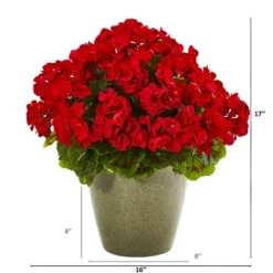 Nearly Natural 17-in Geranium Artificial Plant UV Resistant (Indoor/Outdoor) -Nearly Natural GUEST 525392e8 23bc 4606 a3b2 81dba6770dfb