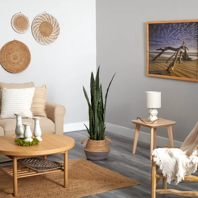 Nearly Natural 46-in Sansevieria Artificial Plant In Boho Chic Handmade Cotton & Jute Gray Woven Planter 5 Nearly Natural 46-in Sansevieria Artificial Plant In Boho Chic Handmade Cotton & Jute Gray Woven Planter - Image 3