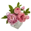 Peony In Glass Vase Pink - Nearly Natural -Nearly Natural GUEST 55324f15 7052 44df 9779 d5f4dc293418
