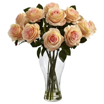 Nearly Natural 18-in Blooming Roses With Vase 8 Nearly Natural 18-in Blooming Roses With Vase - Image 6