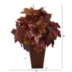 Nearly Natural 19-in Autumn Maple Leaf Artificial Plant In Decorative Planter 9 Nearly Natural 19-in Autumn Maple Leaf Artificial Plant In Decorative Planter -Nearly Natural GUEST 5aa52425 6e72 4974 8feb 69c525882c33