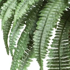 Nearly Natural Boston Fern W/Wood Vase Silk Plant