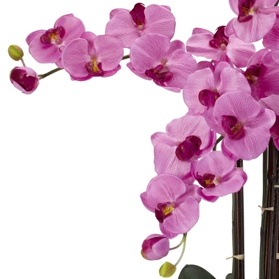 Nearly Natural Phalaenopsis W/Decorative Vase Silk Flower Arrangement 3 Nearly Natural Phalaenopsis W/Decorative Vase Silk Flower Arrangement