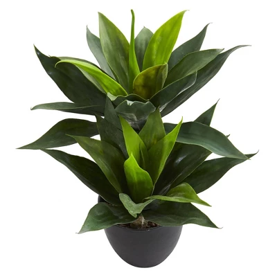 21" X 16" Artificial Agave Plant In Decorative Pot Black - Nearly Natural 4 21" X 16" Artificial Agave Plant In Decorative Pot Black - Nearly Natural - Image 2