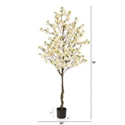 Nearly Natural 6.5-ft Apple Flower Artificial Tree