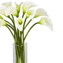 20" X 15" Artificial Calla Lily Flower Plant Arrangement In Vase - Nearly Natural