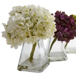 Set Of 3 Artificial Hydrangea Plant In Glass Vase - Nearly Natural 13 Set Of 3 Artificial Hydrangea Plant In Glass Vase - Nearly Natural -Nearly Natural GUEST 6a02acd3 5abb 4372 9c05 a3d043c8737d