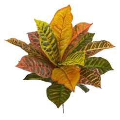 Nearly Natural 17-in Garden Croton Artificial Plant (Real Touch) (Set Of 6)