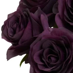 Rose Arrangement With Vase, Purple - Nearly Natural