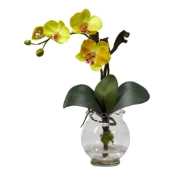 Nearly Natural 15-in Mini Phalaenopsis With Fluted Vase Silk Flower Arrangement -Nearly Natural GUEST 744c8a36 7dfe 4548 9e5d b8225d4f6dbb