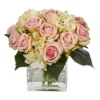 Nearly Natural 9-in Rose And Hydrangea Bouquet Artificial Arrangement In Vase 2 Nearly Natural 9-in Rose And Hydrangea Bouquet Artificial Arrangement In Vase -Nearly Natural GUEST 74a4b73c 5959 4174 8faf 61ebea9ecd1f