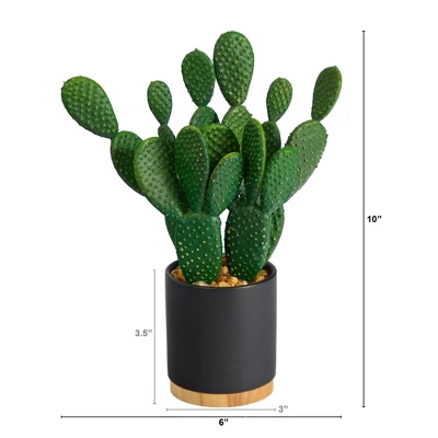 Nearly Natural 10-in Cactus Succulent Artificial Plant In Planter 3 Nearly Natural 10-in Cactus Succulent Artificial Plant In Planter