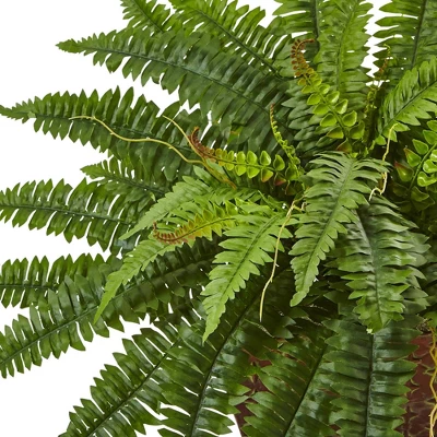23" X 32" Artificial Boston Fern In Metallic Planter - Nearly Natural 3 23" X 32" Artificial Boston Fern In Metallic Planter - Nearly Natural