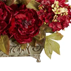 18" H Peony & Hydrangea Silk Flower Arrangement - Nearly Natural -Nearly Natural GUEST 84f5720b c65f 4c82 8892 a22342eadcb1