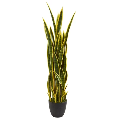 Nearly Natural 4-ft Sansevieria Artificial Plant 3 Nearly Natural 4-ft Sansevieria Artificial Plant