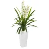 Nearly Natural 4.5-ft Cymbidium Orchid Artificial Plant In White Tower Planter -Nearly Natural GUEST 9b4bf407 41a8 4f4d a6ee 1ef39b48925b
