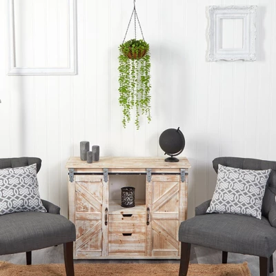 Nearly Natural 3-ft Eucalyptus Artificial Plant In Hanging Basket 5 Nearly Natural 3-ft Eucalyptus Artificial Plant In Hanging Basket - Image 3