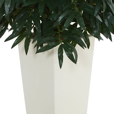 37" X 22" Artificial Double Bamboo Palm In White Tower Vase - Nearly Natural 4 37" X 22" Artificial Double Bamboo Palm In White Tower Vase - Nearly Natural - Image 2