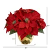 Nearly Natural 11-in Poinsettia Artificial Arrangement In Golden Vase 2 Nearly Natural 11-in Poinsettia Artificial Arrangement In Golden Vase -Nearly Natural GUEST a5bc6091 e9d0 406e 8fa7 add6205bbfa4