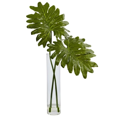 Nearly Natural 29-in Selloum Artificial Plant In Cylinder Glass 3 Nearly Natural 29-in Selloum Artificial Plant In Cylinder Glass