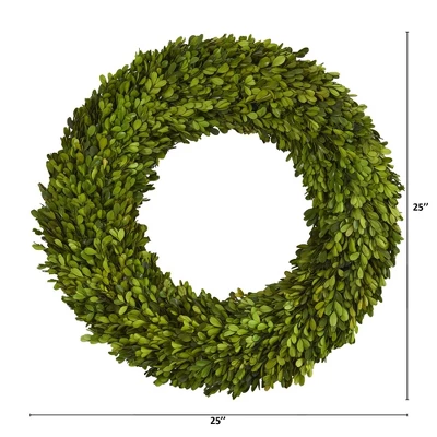 Nearly Natural 24” Preserved Boxwood Wreath 3 Nearly Natural 24” Preserved Boxwood Wreath