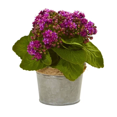 9" X 8" 3pc Artificial Kalanchoe Arrangement In Pot Set - Nearly Natural 4 9" X 8" 3pc Artificial Kalanchoe Arrangement In Pot Set - Nearly Natural - Image 2