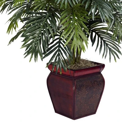 38" X 32" Artificial Areca With Decorative Planter - Nearly Natural 4 38" X 32" Artificial Areca With Decorative Planter - Nearly Natural - Image 2