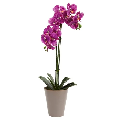 Nearly Natural 24-in Speckled Phalaenopsis Orchid Artificial Arrangement 3 Nearly Natural 24-in Speckled Phalaenopsis Orchid Artificial Arrangement