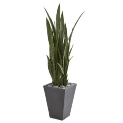 Nearly Natural 57-in Sansevieria Artificial Plant In Slate Planter