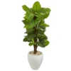Nearly Natural 5-ft Large Leaf Philodendron Artificial Plant In White Oval Planter (Real Touch) -Nearly Natural GUEST f3722c1f ce61 4766 82b2 0cbe99a2ddae