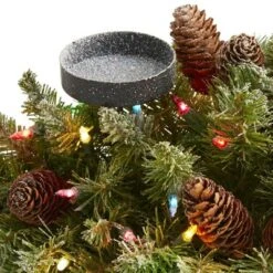 Nearly Natural 24-in Flocked Artificial Christmas Double Candelabrum With 35 Multicolored Lights And Pine Cones -Nearly Natural GUEST f4f59131 8e46 4ce2 a2c1 cbfd0d76dfb9